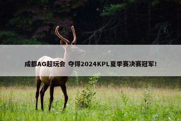 成都AG超玩会 夺得2024KPL夏季赛决赛冠军！