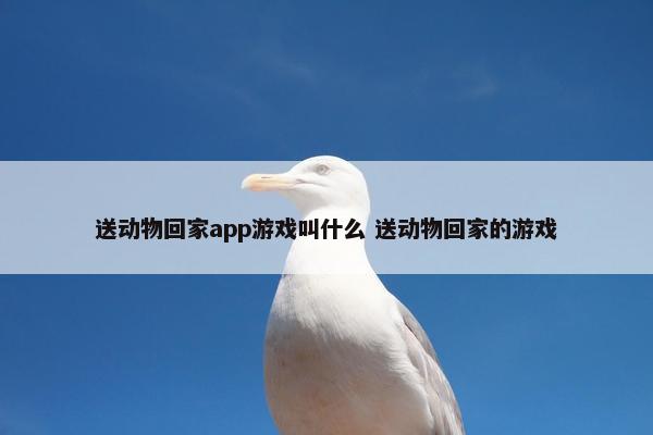 送动物回家app游戏叫什么 送动物回家的游戏