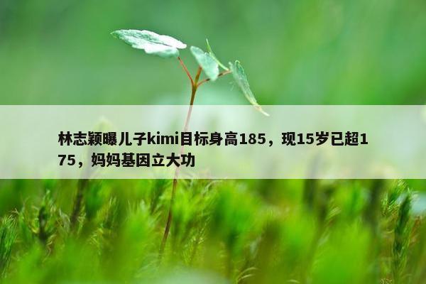 林志颖曝儿子kimi目标身高185，现15岁已超175，妈妈基因立大功