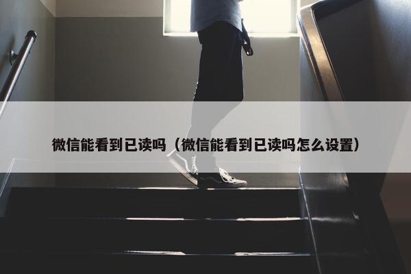 微信能看到已读吗（微信能看到已读吗怎么设置）