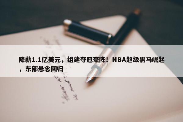 降薪1.1亿美元，组建夺冠豪阵！NBA超级黑马崛起，东部悬念回归