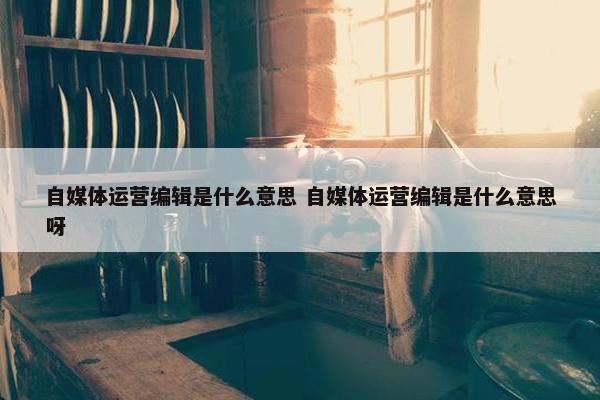 自媒体运营编辑是什么意思 自媒体运营编辑是什么意思呀