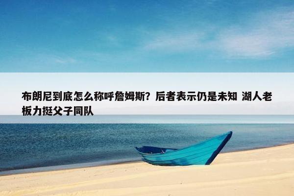 布朗尼到底怎么称呼詹姆斯？后者表示仍是未知 湖人老板力挺父子同队