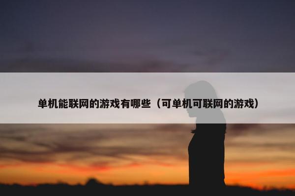 单机能联网的游戏有哪些（可单机可联网的游戏）