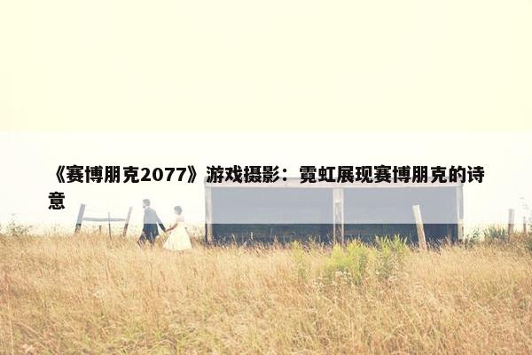 《赛博朋克2077》游戏摄影：霓虹展现赛博朋克的诗意