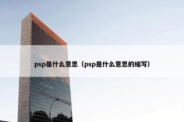 psp是什么意思（psp是什么意思的缩写）