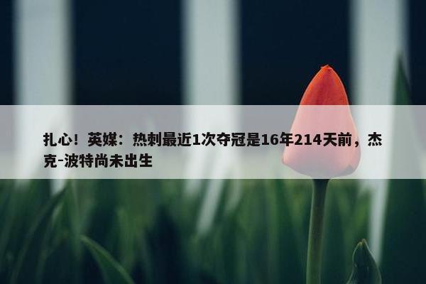 扎心！英媒：热刺最近1次夺冠是16年214天前，杰克-波特尚未出生