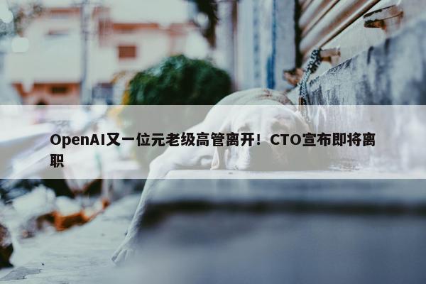 OpenAI又一位元老级高管离开！CTO宣布即将离职 