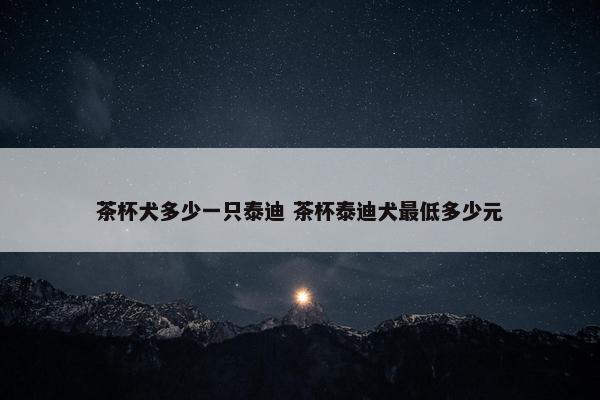 茶杯犬多少一只泰迪 茶杯泰迪犬最低多少元