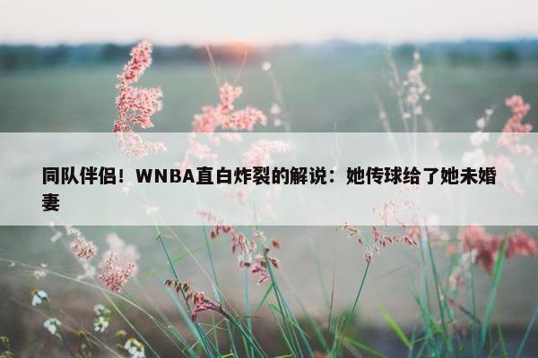 同队伴侣！WNBA直白炸裂的解说：她传球给了她未婚妻