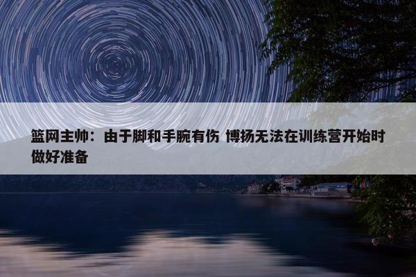 篮网主帅：由于脚和手腕有伤 博扬无法在训练营开始时做好准备