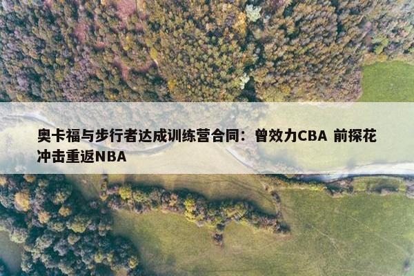 奥卡福与步行者达成训练营合同：曾效力CBA 前探花冲击重返NBA