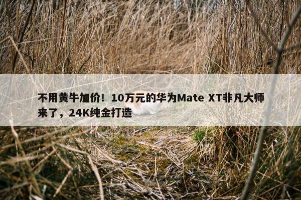 不用黄牛加价！10万元的华为Mate XT非凡大师来了，24K纯金打造