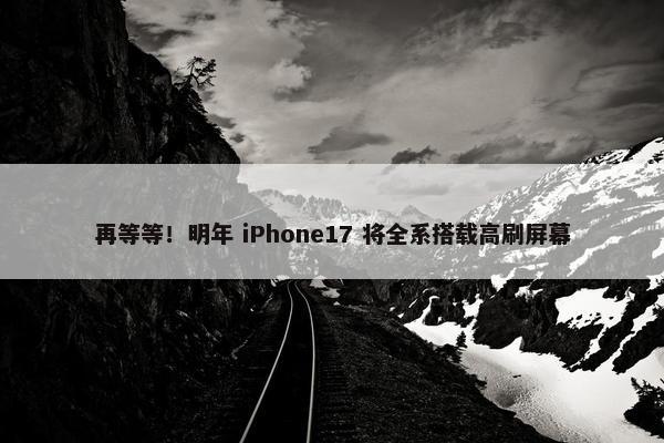 再等等！明年 iPhone17 将全系搭载高刷屏幕